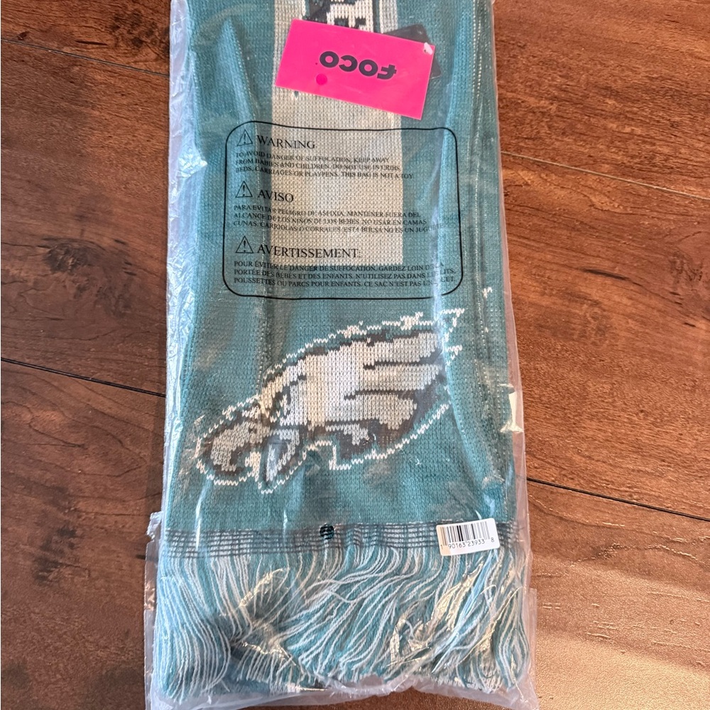 Philadelphia Eagles Knit Scarf in Midnight Green and White